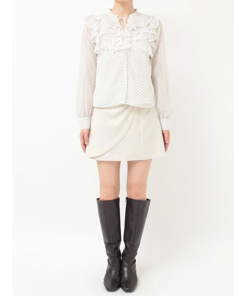 MERCURYDUO（マーキュリーデュオ）の「シフォンロングスリーブラッフルブラウス（シャツ/ブラウス・レディース・オフホワイト/ライトブルー/ベビーピンク/その他1・FREE）」の13枚目の写真