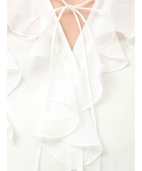 MERCURYDUO（マーキュリーデュオ）の「シフォンロングスリーブラッフルブラウス（シャツ/ブラウス・レディース・オフホワイト/ライトブルー/ベビーピンク/その他1・FREE）」の16枚目の写真