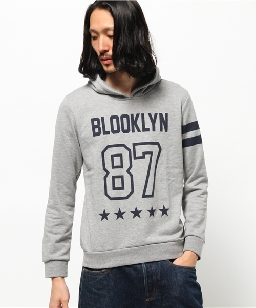 VENCEEXCHANGE(ヴァンスエクスチェンジ)の「裏毛ナンバリングパーカープルオーバー (パーカー・メンズ・ブラック/オフホワイト/グレー・MEDIUM/SMALL/LARGE)」の1枚目の写真