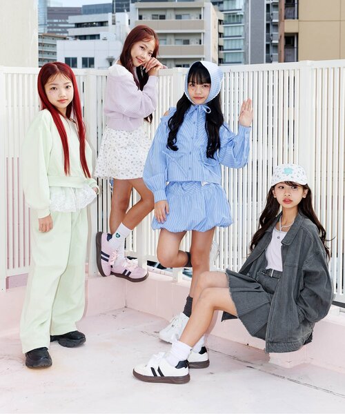 algy（アルジー）の「デニムプリーツスカパン_セットアップ可（デニムスカート・キッズ・ピンク/サックスブルー/グレー・130/140/150/160）」の6枚目の写真