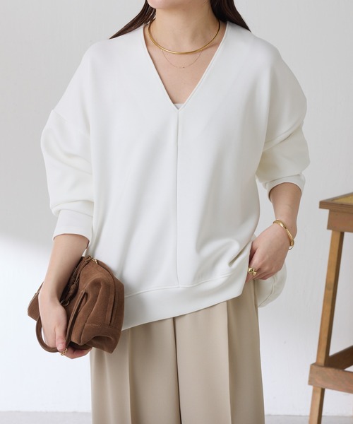 COLLAGE GALLARDAGALANTE(コラージュガリャルダガランテ)の「ポンチVカットプルオーバー/セットアップ可/WEB限定(Tシャツ/カットソー・レディース・ホワイト/チャコールグレー/ブラック・FREE)」の16枚目の写真