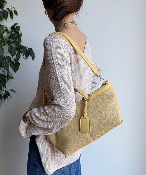 DouDou（ドゥドゥ）の「ハンドルポイントトートバッグ（ショルダーバッグ・レディース・ブラック/サックスブルー/イエロー・FREE）」の3枚目の写真