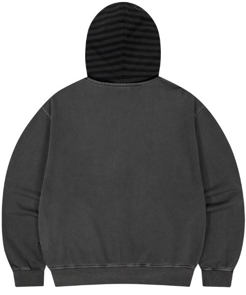 MAHAGRID(マハグリッド)の「mahagrid 『mahagrid/マハグリッド』 Pigment Stripe Mix Zip-Up Hoodie/ピグメントストライプミックスジップアップパーカー(パーカー・レディース・チャコールグレー/パープル・FREE)」の15枚目の写真