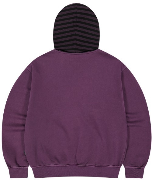 MAHAGRID(マハグリッド)の「mahagrid 『mahagrid/マハグリッド』 Pigment Stripe Mix Zip-Up Hoodie/ピグメントストライプミックスジップアップパーカー(パーカー・レディース・チャコールグレー/パープル・FREE)」の21枚目の写真