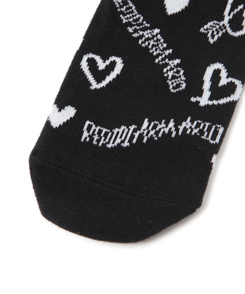 repipi armario（レピピ アルマリオ）の「ラクガキソウガラソックス（ソックス/靴下・キッズ・ブラック/オフホワイト/レッド・FREE）」の5枚目の写真