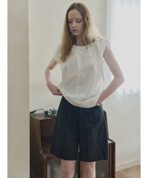 Cotton Span Short Pants - BLACK