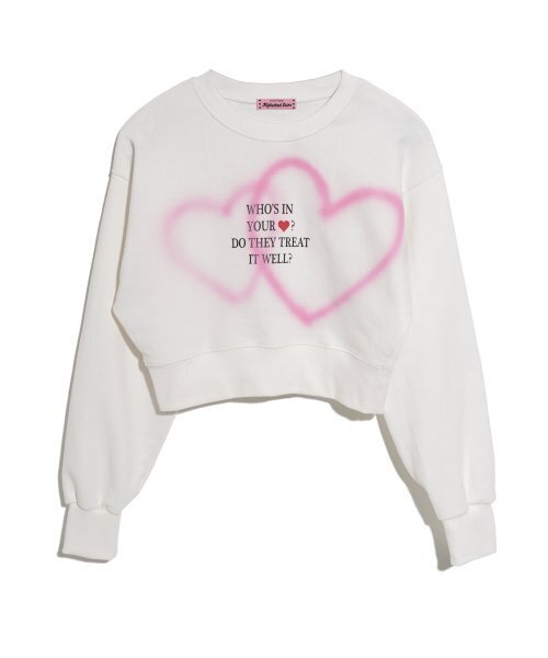 HIGH SCHOOL DISCO(ハイスクールディスコ)の「DOUBLE HEART SPRAYED SWEATSHIRTS(スウェット・レディース・その他・FREE)」の1枚目の写真