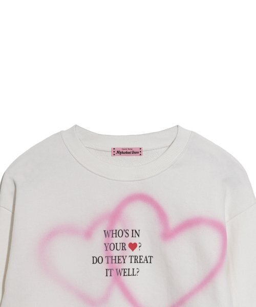 HIGH SCHOOL DISCO(ハイスクールディスコ)の「DOUBLE HEART SPRAYED SWEATSHIRTS(スウェット・レディース・その他・FREE)」の3枚目の写真