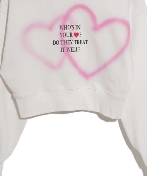 HIGH SCHOOL DISCO(ハイスクールディスコ)の「DOUBLE HEART SPRAYED SWEATSHIRTS(スウェット・レディース・その他・FREE)」の4枚目の写真