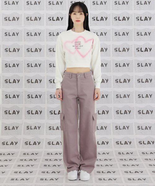 HIGH SCHOOL DISCO(ハイスクールディスコ)の「DOUBLE HEART SPRAYED SWEATSHIRTS(スウェット・レディース・その他・FREE)」の6枚目の写真