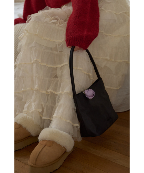 LETERIE(レテリー)の「LETERIE CORSAGE TOTE BAG_BLACK(トートバッグ・レディース・ブラック・FREE)」の3枚目の写真