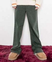 WIDE DENIM PANTS_DEEP GREEN