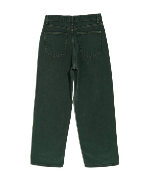 HIGH SCHOOL DISCO（ハイスクールディスコ）の「WIDE DENIM PANTS_DEEP GREEN（デニムパンツ・レディース・その他・M/S）」の2枚目の写真