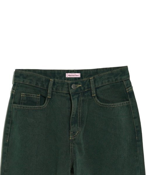 HIGH SCHOOL DISCO（ハイスクールディスコ）の「WIDE DENIM PANTS_DEEP GREEN（デニムパンツ・レディース・その他・M/S）」の3枚目の写真
