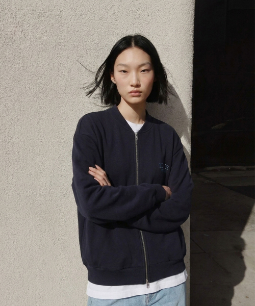 KINDS(カインズ)の「コンパクトロゴスウェットブルゾン_Navy(ブルゾン・メンズ・その他・M/L)」の1枚目の写真