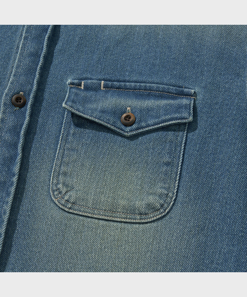 VDR（ブイディアール）の「DENIM WORK SHIRTS [Vintage Light]（シャツ/ブラウス・メンズ・その他・M/L/XL）」の6枚目の写真