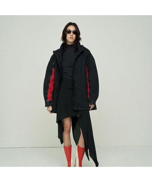 LCDC TM(エルシーディーシーティーエム)の「WAX-COATED PUFFER JACKET(ダウンジャケット/コート・レディース・ブラック・ONE SIZE)」の1枚目の写真