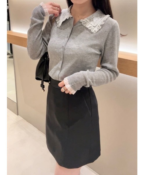FRAY I.D(フレイアイディー)の「スカショーパン(その他パンツ・レディース・ブラック/ライトグレー・0/1)」の7枚目の写真