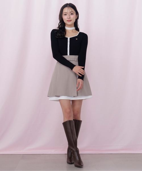 JILL by JILL STUART(ジルバイジルスチュアート)の「チョーカー付きスクエアニット(ニット/セーター・レディース・グレー/レッド/ホワイト/ブラック・FREE)」の10枚目の写真
