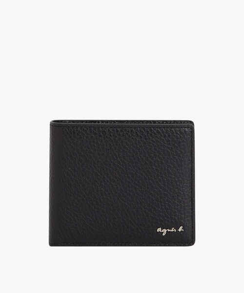 agnes b. ブラックレザー二つ折り財布 agnès b. ブラック 二つ折り財布 【公式通販】