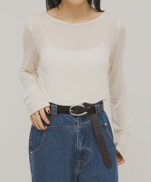 KBF（ケイビーエフ）の「タックドレープロンTEE（Tシャツ/カットソー・レディース・ピンク/ブラウン/アイボリー・ONE）」の9枚目の写真