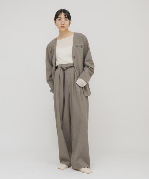 KBF（ケイビーエフ）の「タックドレープロンTEE（Tシャツ/カットソー・レディース・ピンク/ブラウン/アイボリー・ONE）」の10枚目の写真