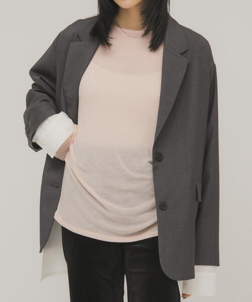 KBF（ケイビーエフ）の「タックドレープロンTEE（Tシャツ/カットソー・レディース・ピンク/ブラウン/アイボリー・ONE）」の13枚目の写真