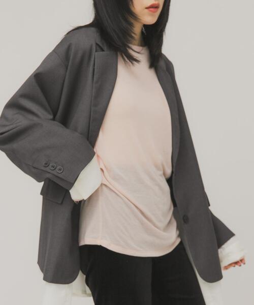 KBF（ケイビーエフ）の「タックドレープロンTEE（Tシャツ/カットソー・レディース・ピンク/ブラウン/アイボリー・ONE）」の14枚目の写真