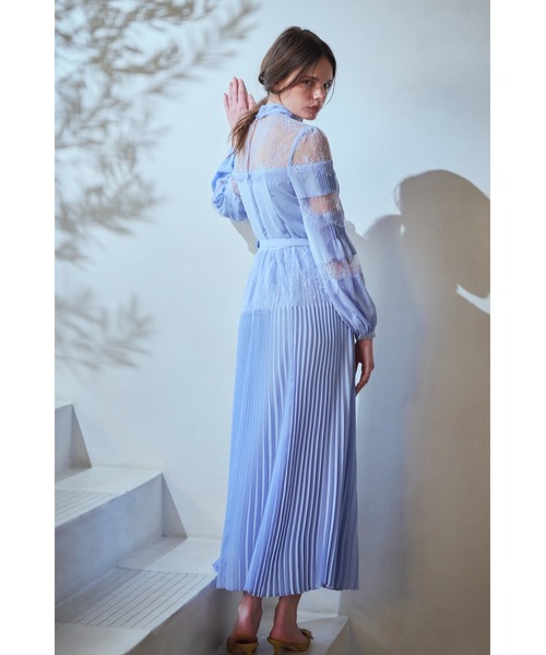 Estella.K(エステラケー)の「Frances Lace Dress スカラップレースタイドレス(ワンピース・レディース・ネイビー/サックスブルー/オフホワイト・FREE)」の12枚目の写真