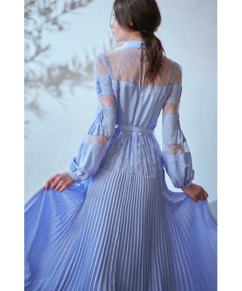 Estella.K(エステラケー)の「Frances Lace Dress スカラップレースタイドレス(ワンピース・レディース・ネイビー/サックスブルー/オフホワイト・FREE)」の9枚目の写真