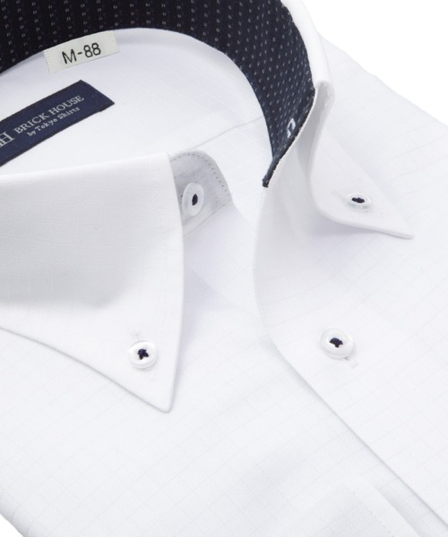 TOKYO SHIRTS(トウキョウシャツ)の「【吸水速乾】 形態安定ノンアイロン ボタンダウン 長袖ビジネスワイシャツ(大きいサイズ・長いサイズ)(ビジネスシャツ・メンズ・ホワイト・首回り39cm-裄丈88cm/首回り41cm-裄丈90cm/首回り42cm-裄丈90cm/首回り45cm-裄丈82cm/首回り45cm-裄丈86cm/首回り45cm-裄丈90cm/首回り47cm-裄丈86cm/首回り47cm-裄丈90cm)」の2枚目の写真