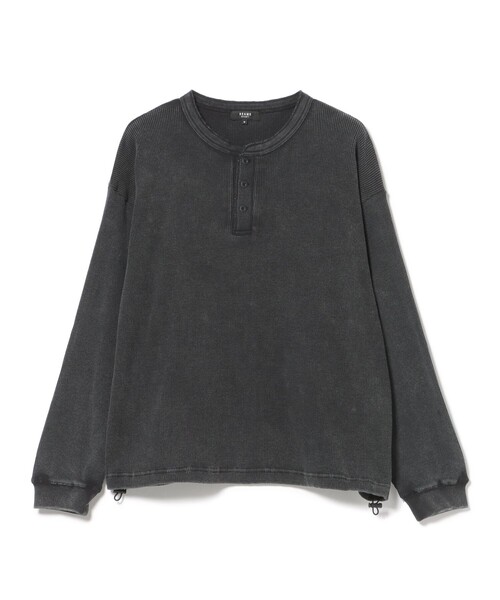 BEAMS HEART(ビームスハート)の「SW ワッフル ヘンリーネック カットソー(Tシャツ/カットソー・メンズ・ブラウン/ブラック・MEDIUM/SMALL/LARGE)」の6枚目の写真