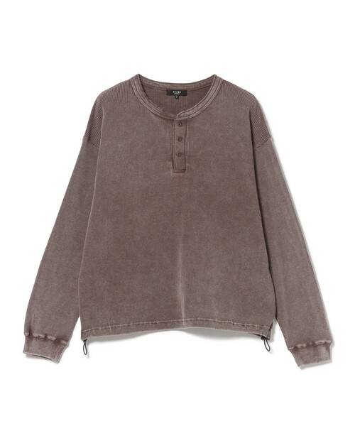 BEAMS HEART(ビームスハート)の「SW ワッフル ヘンリーネック カットソー(Tシャツ/カットソー・メンズ・ブラウン/ブラック・MEDIUM/SMALL/LARGE)」の11枚目の写真