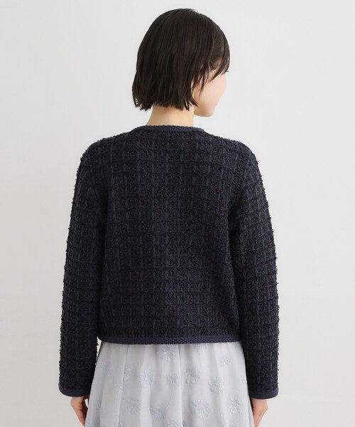 LAURA ASHLEY（ローラアシュレイ）の「【洗える／テープヤーン】ツイードカーディガン（カーディガン/ボレロ・レディース・ホワイト系/ネイビー・38/40）」の13枚目の写真