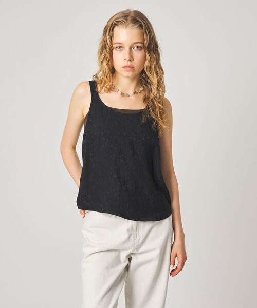 Steven Alan(スティーブンアラン)の「<Steven Alan>フラワー ジャガード タンクトップ(シャツ/ブラウス・レディース・ライトブルー/ブラック・FREE)」の2枚目の写真