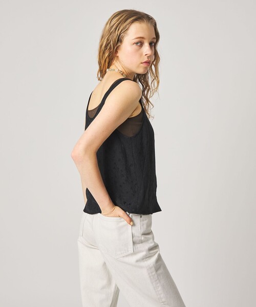 Steven Alan(スティーブンアラン)の「<Steven Alan>フラワー ジャガード タンクトップ(シャツ/ブラウス・レディース・ライトブルー/ブラック・FREE)」の4枚目の写真