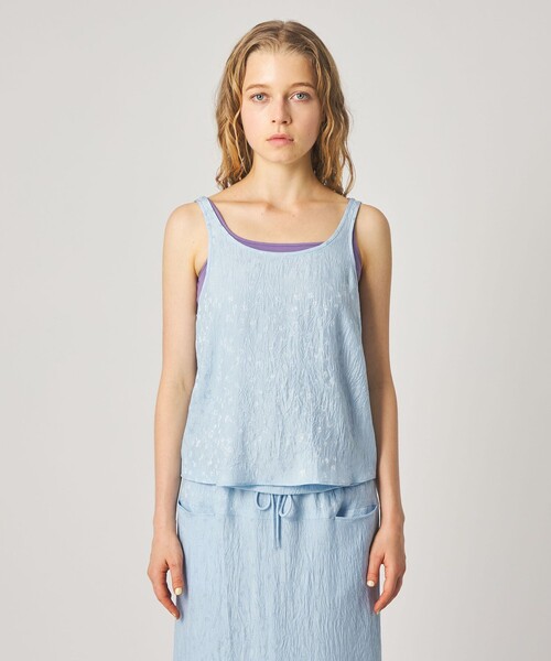 Steven Alan(スティーブンアラン)の「<Steven Alan>フラワー ジャガード タンクトップ(シャツ/ブラウス・レディース・ライトブルー/ブラック・FREE)」の7枚目の写真