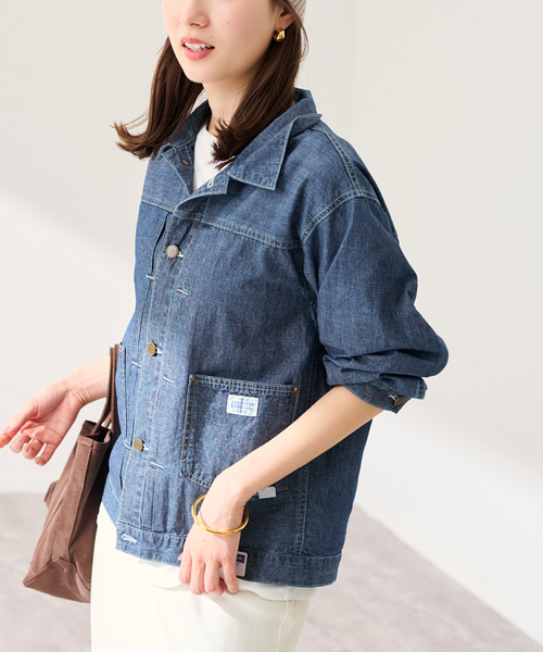 FRAMeWORK（フレームワーク）の「UNION HERCULES/ユニオンヘラクレス MADE denim インディゴダンガリージャケット（デニムジャケット・レディース・ブルー系その他・FREE）」の5枚目の写真