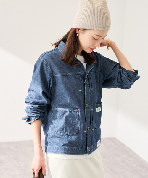 FRAMeWORK（フレームワーク）の「UNION HERCULES/ユニオンヘラクレス MADE denim インディゴダンガリージャケット（デニムジャケット・レディース・ブルー系その他・FREE）」の6枚目の写真