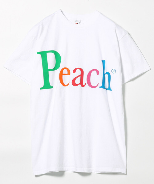 FREAK'S STORE(フリークスストア)の「byeA./バイエー NOT APPLE T-shirt Peach/バイエー ロゴTシャツ(Tシャツ/カットソー・レディース・ブラック/ホワイト・MEDIUM)」の2枚目の写真