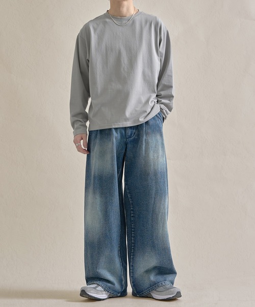 epnok（エプノック）の「ファンクショナルルーズロンTee（Tシャツ/カットソー・メンズ・ブラック/オフホワイト/チャコールグレー/アッシュグレー・SMALL/MEDIUM/LARGE）」の5枚目の写真