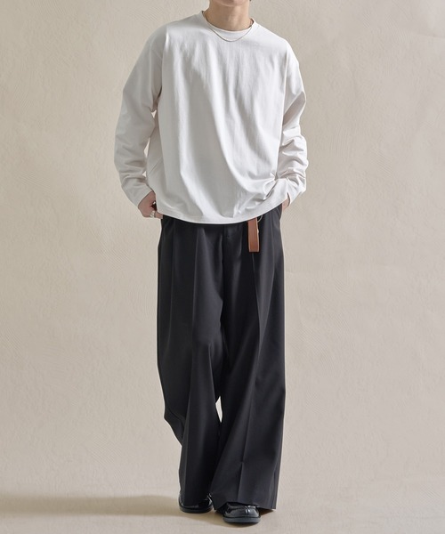 epnok（エプノック）の「ファンクショナルルーズロンTee（Tシャツ/カットソー・メンズ・ブラック/オフホワイト/チャコールグレー/アッシュグレー・SMALL/MEDIUM/LARGE）」の10枚目の写真