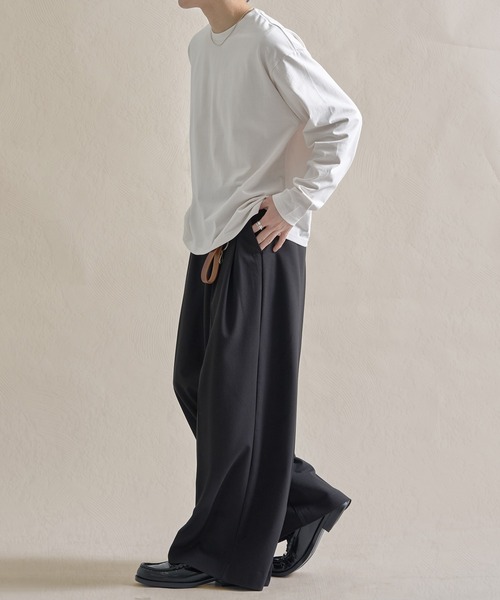 epnok（エプノック）の「ファンクショナルルーズロンTee（Tシャツ/カットソー・メンズ・ブラック/オフホワイト/チャコールグレー/アッシュグレー・SMALL/MEDIUM/LARGE）」の12枚目の写真