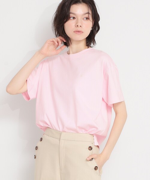 THE SHOP TK (ザ ショップ ティーケー )の「【POLO BCS 別注】ワンポイント刺繍T(Tシャツ/カットソー・レディース・ブラック/オフホワイト/ピンク・12/13)」の1枚目の写真