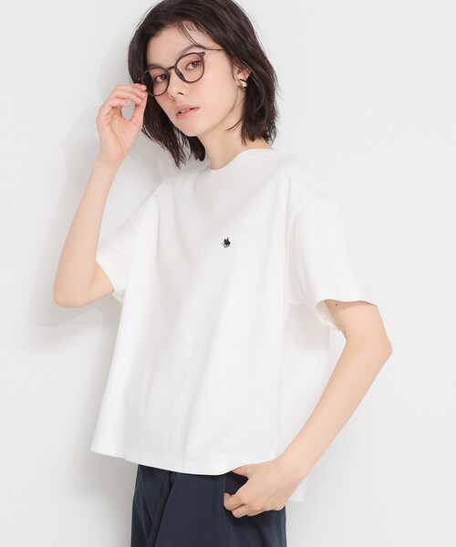 THE SHOP TK (ザ ショップ ティーケー )の「【POLO BCS 別注】ワンポイント刺繍T(Tシャツ/カットソー・レディース・ブラック/オフホワイト/ピンク・12/13)」の5枚目の写真
