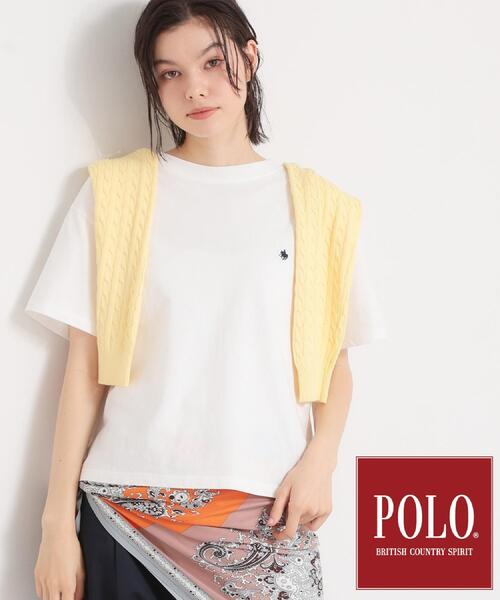 THE SHOP TK (ザ ショップ ティーケー )の「【POLO BCS 別注】ワンポイント刺繍T(Tシャツ/カットソー・レディース・ブラック/オフホワイト/ピンク・12/13)」の2枚目の写真