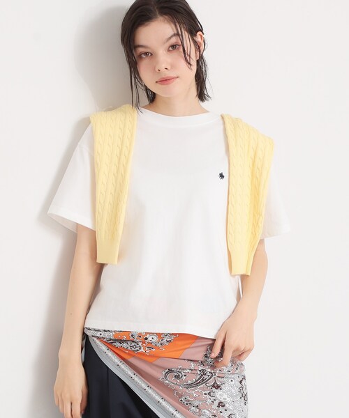 THE SHOP TK (ザ ショップ ティーケー )の「【POLO BCS 別注】ワンポイント刺繍T(Tシャツ/カットソー・レディース・ブラック/オフホワイト/ピンク・12/13)」の22枚目の写真