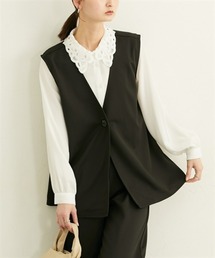 nissen（ニッセン）の「２点セット（ペプラムジレ＋テーパードパンツ）（カバーオール）」