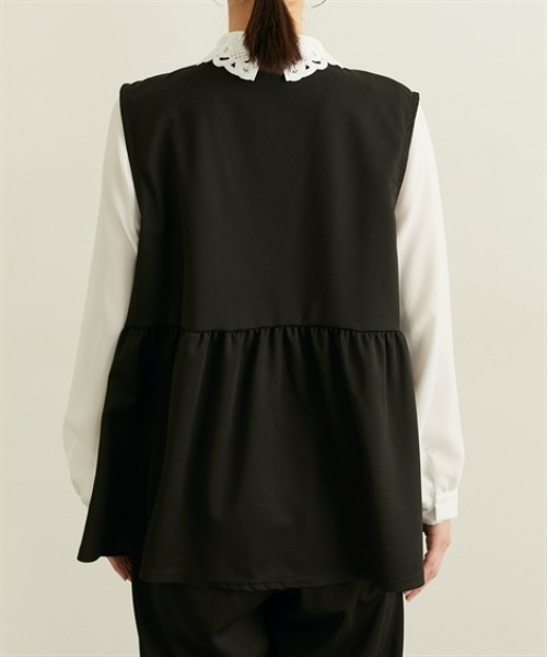 nissen（ニッセン）の「２点セット（ペプラムジレ＋テーパードパンツ）（カバーオール・レディース・モカ/ブラック・M/L）」の17枚目の写真