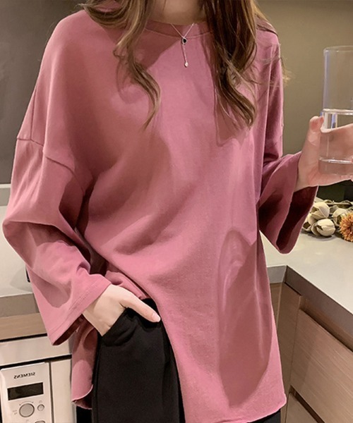 Flugge(フラッジー)の「サイドスリットロンT(Tシャツ/カットソー・レディース・ブルー/ピンク/イエロー/ブラック/ホワイト・FREE)」の5枚目の写真